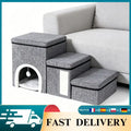 Foldable pet stairs with cozy hideaway for senior dogs and cats