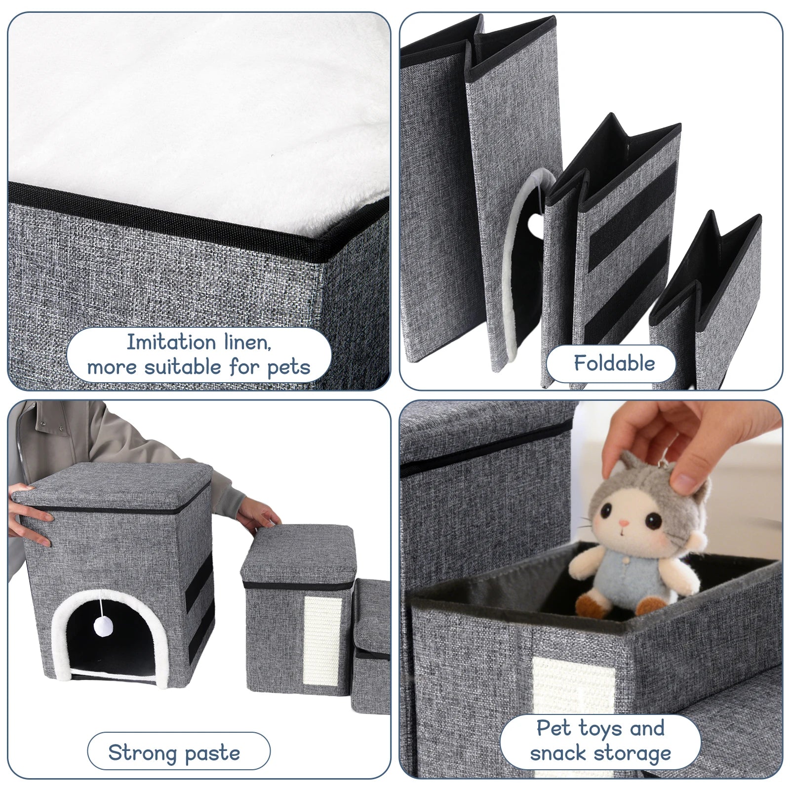 Foldable pet stairs folded flat for storage